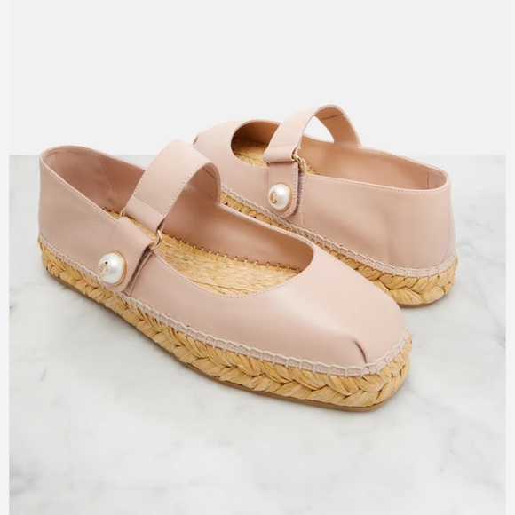 Jimmy Choo Blush Leather Espadrilles - Picture 1 of 8